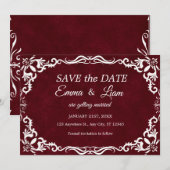 Bourgondië Papel Picado Mexicaans Huwelijk Save The Date (Voorkant / Achterkant)