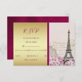 Bourgondië Parijs in het voorjaar bruiloft RSVP (Voorkant / Achterkant)