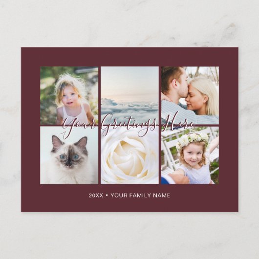 Bourgondië Persoonlijk 6 foto's Universal Greeting Briefkaart (Voorkant)