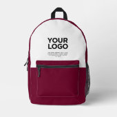 Bourgondië | Persoonlijke zakelijke Logo en tekst Bedrukte Rugzak (Voorkant)