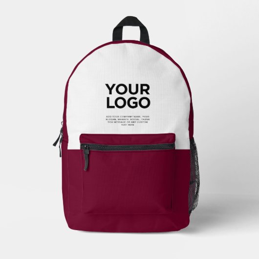 Bourgondië | Persoonlijke zakelijke Logo en tekst Bedrukte Rugzak (Voorkant)