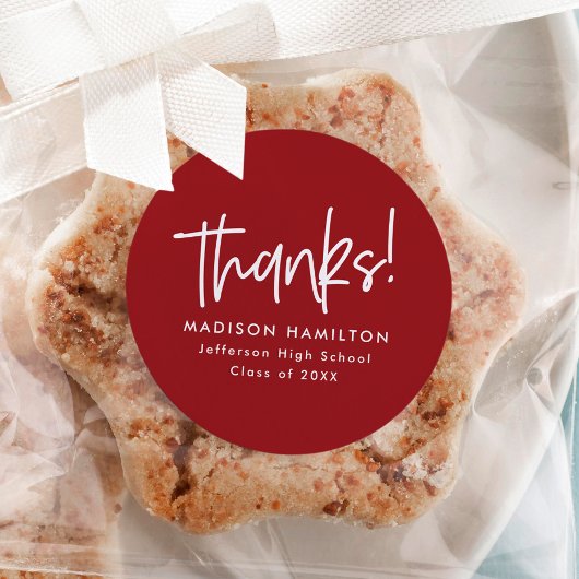 Bourgondië | Preppy Script Afstuderen Hartelijk da Ronde Sticker