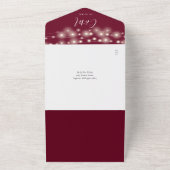 Bourgondië QR Code Metselwerkpotten Slingerlichtje All In One Uitnodiging (Buitenkant)