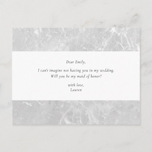 Bourgondië Red Blooms zal je mijn bruidsmeisje zij Uitnodiging Briefkaart (Achterkant)