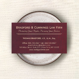 Bourgondië Rode Attorney Law Kantoor Visitekaartje