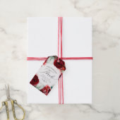 Bourgondië Rode bloemen bruiloft dank u Cadeaulabel (Met Touw)