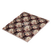 Bourgondië Rode Blos Florale Trouw Tegeltje (Zijkant)