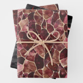 Bourgondië Rode Chic Abstracte Bruiloftsborrel Inpakpapier Vel (In situ)