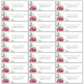 Bourgondië Rode en Blush Gastennamen Adresetikette Sticker (Voorkant)