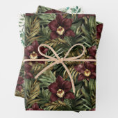 Bourgondië Rode Orchidee Bloem Vlinder Bruids Brui Inpakpapier Vel (In situ)