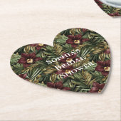 Bourgondië Rode Orchidee Bloemige Tropische Bruilo Kartonnen Onderzetters (Gekanteld)