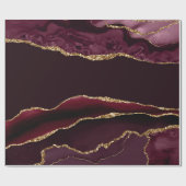 Bourgondie Rood Agate Nep Goud Glitter Cadeaupapier (Vlak)