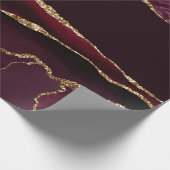 Bourgondie Rood Agate Nep Goud Glitter Cadeaupapier (Hoek)