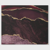 Bourgondie Rood Agate Nep Goud Glitter Cadeaupapier (Vlak)