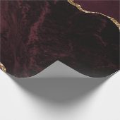 Bourgondie Rood Agate Nep Goud Glitter Cadeaupapier (Hoek)