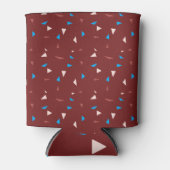 Bourgondië Rood Blauw Abstract Driehoek Vorm Patro Blikjeskoeler (Voorkant)