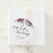 Bourgondië rood bloeit slok vakantie bruiloft rond bedankjes labels (In situ)