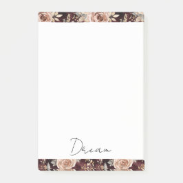 Bourgondië Rood Blush Bloem Bruiloft Post-it® Notes