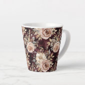 Bourgondië Rood Blush Bloemen Bruiloft Latte Mok (Rechterhoek)