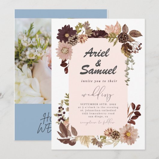 Bourgondië Rood Blush Goud Geometrische Groene Tro Kaart (Voorkant / Achterkant)