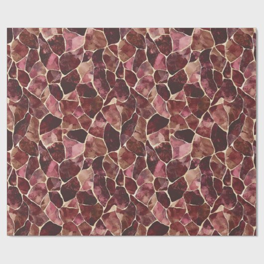 Bourgondië Rood Chic Abstract Bruiloft Feest Cadeaupapier (Vlak)