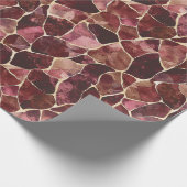 Bourgondië Rood Chic Abstract Bruiloft Feest Cadeaupapier (Hoek)