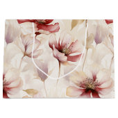 Bourgondië Rood Crème Bloemrijke Bruidsdouche Groot Cadeauzakje (Voorkant)