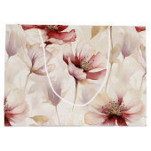 Bourgondië Rood Crème Bloemrijke Bruidsdouche Groot Cadeauzakje (Achterkant)