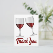 Bourgondië rood dank u wijn / champagneglazen briefkaart (Staand voorkant)