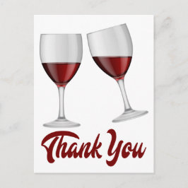 Bourgondië rood dank u wijn / champagneglazen briefkaart