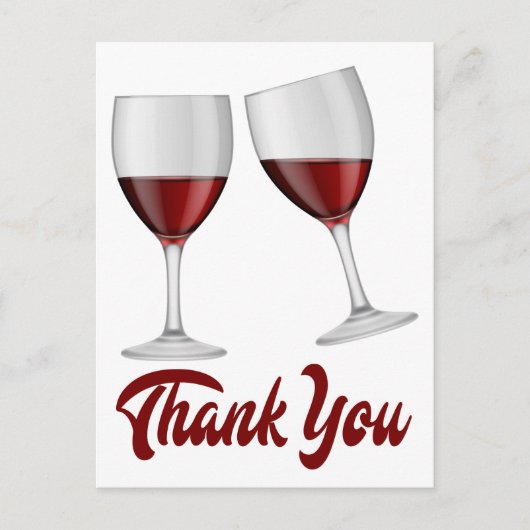 Bourgondië rood dank u wijn / champagneglazen briefkaart (Voorkant)