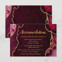 Bourgondië Rood en Goud Agate Trouwaccommodaties