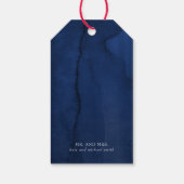 Bourgondië rood en marine blauw bruiloft dank u cadeaulabel (Achterkant)