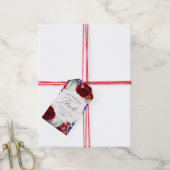 Bourgondië rood en marine blauw bruiloft dank u cadeaulabel (Met Touw)