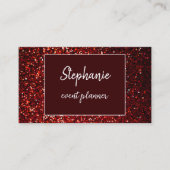 Bourgondië rood glitter wit professionele luxe visitekaartje (Voorkant)