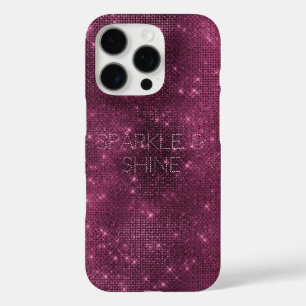 Bourgondie Rood Glitzy Chic Glam Schittering iPhone 16 Pro Hoesje