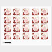 Bourgondië Rood Goud Bloemen Prinses Kroon Dank u Vierkante Sticker (Vel)