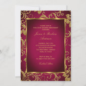 Bourgondië Rood Goud Foto 50ste Huwelijksverjaarda Kaart (Achterkant)