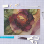 Bourgondië Rood Gouden Roos Bloemige Bruids Shower Tissuepapier (Craft)