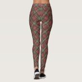 Bourgondië Rood Groen Geruit Leggings (Achterkant)