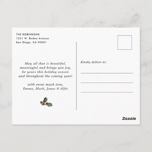 Bourgondië rood moderne botanische 3 foto vakantie briefkaart (Achterkant)