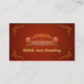 Bourgondië rood retro auto detailing visitekaartje (Voorkant)