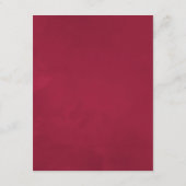 Bourgondië Rood & Wit Bloemen Bruiloft Gast Detail Informatiekaartje (Achterkant)