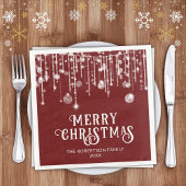 Bourgondië rood wit string lichten kerstfeest servet