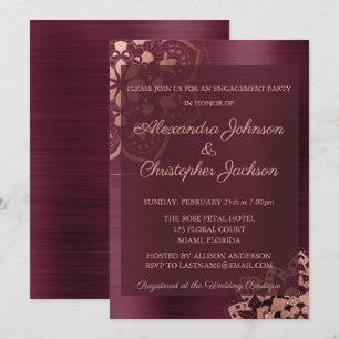 Bourgondië & Roos Gold Mandala Verlovingsfeest Kaart