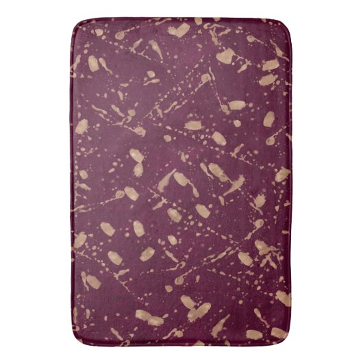 Bourgondië & Roos Gold Splatter Moderne Abstracte  Badmat (Voorkant Verticaal)
