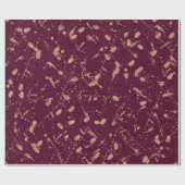Bourgondië Roos Gold Splatter Moderne Abstracte Pa Cadeaupapier (Vlak)