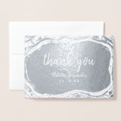 Bourgondië & Roos gouden geode dank u bruiloft fot Folie Kaarten (Voorkant met envelop)