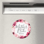 Bourgondië & Roze Bloemen Krans Moeder van de Brui Magneet (Insitu (Vaatwasser))