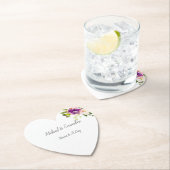 Bourgondië roze bloemenbruiloft kartonnen onderzetters (Insitu)